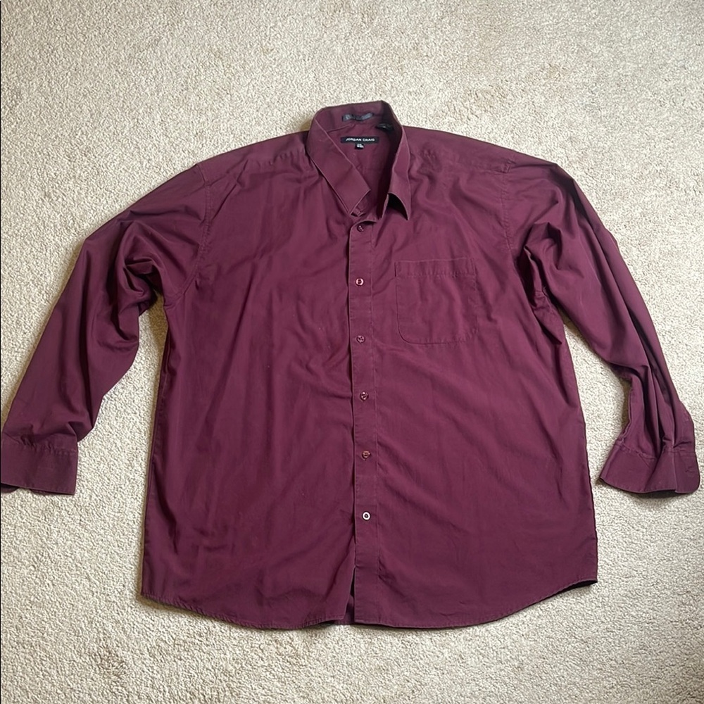 Jordan Craig Burgundy Dress Shirt